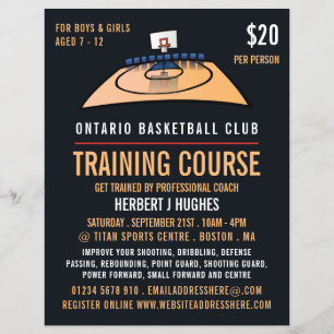 Basketballplatz, Basketballtrainingskurs Flyer