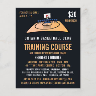 Basketballplatz, Basketballtrainingskurs Flyer