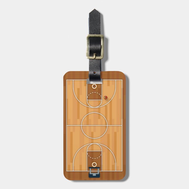 Basketballplatz-Neigungs-Hall-Ball Gepäckanhänger (Vorderseite vertikal)
