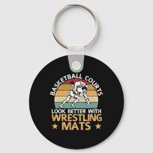 Basketballplätze sehen mit Wrestling besser aus Schlüsselanhänger