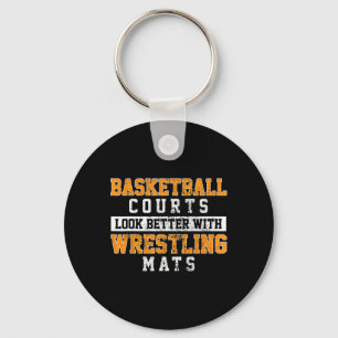 Basketballplätze sehen mit Wrestling besser aus Schlüsselanhänger