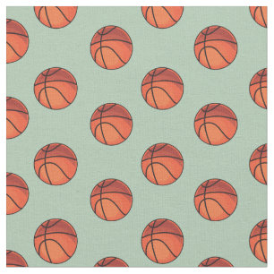 Basketballs auf der Seite Grün Stoff