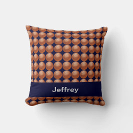 Basketballs, blau, Personalisierter Name, Platz Kissen