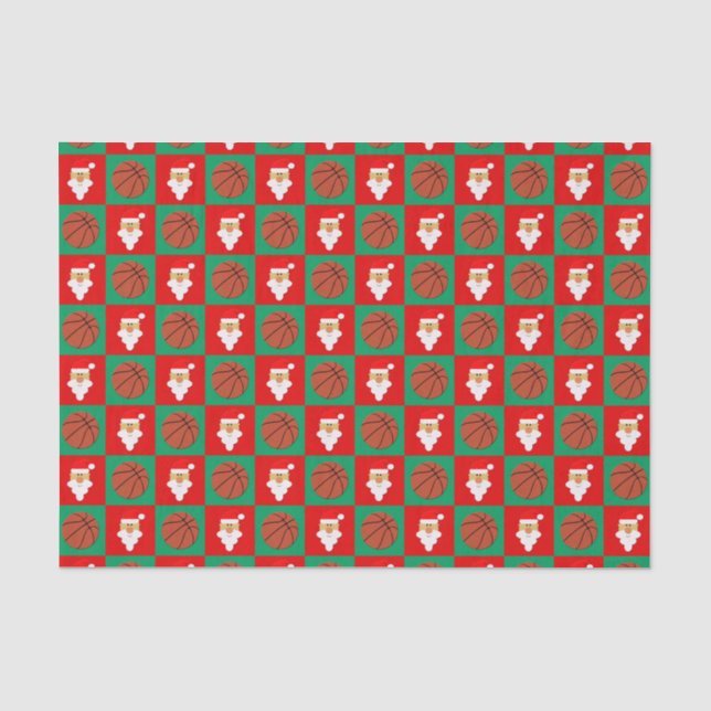 Basketballs & Santa Basketball Weihnachtsgeschenk  Seidenpapier (Vorderseite)
