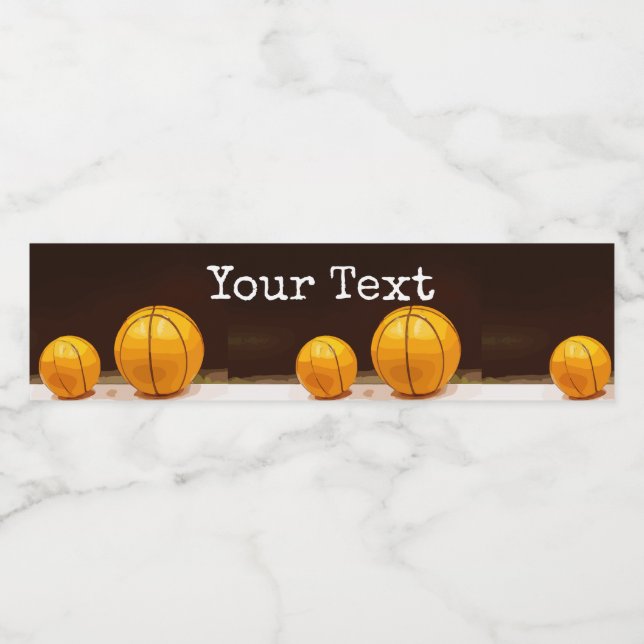 Basketballs sind auf schwarzem Hintergrund Glas (Einzelnes Label)