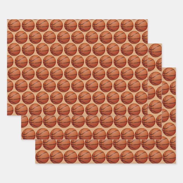 Basketballs Sport Design Wrapping Paper Sets Geschenkpapier Set (Set)