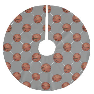 Basketballs und Hofbaumrock Polyester Weihnachtsbaumdecke
