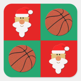 Basketballs & Weihnachtsgeschenke Quadratischer Aufkleber