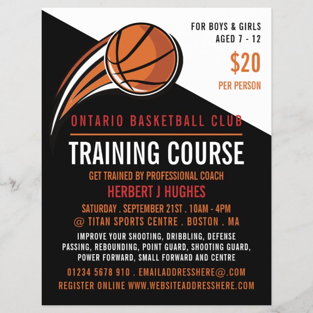 Basketballschuh, Basketballtrainingskurs Flyer (Vorne)