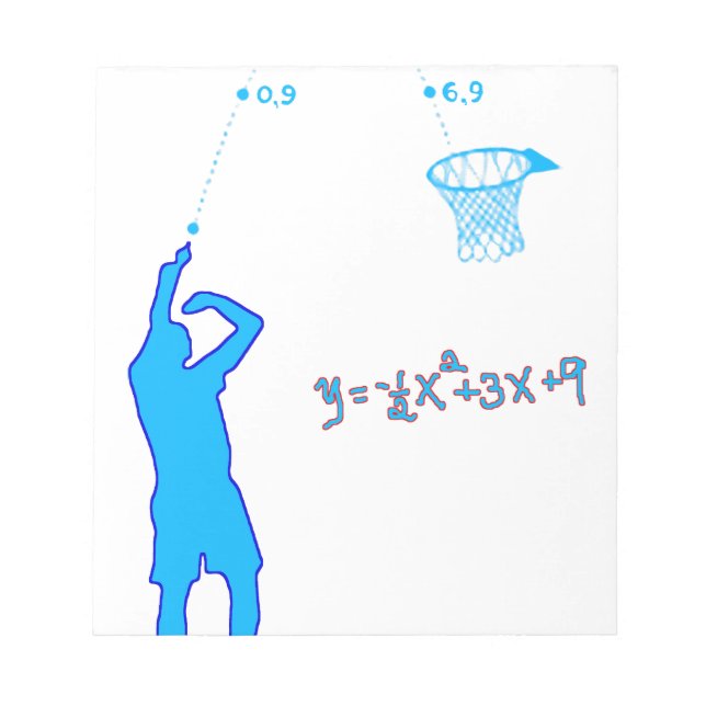 Basketballschuh und Quadratische Gleichung Notizblock (Vorderseite)