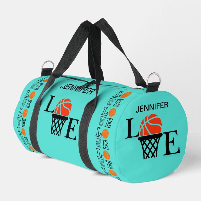 Basketballschuhe, Basketballspieler, Team, Geschen Duffle Bag (Linke Seite)