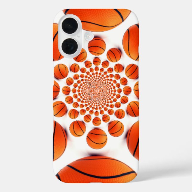 Basketballspiel: Court Vision Kaleida iPhone 16 Hülle (Rückseite)