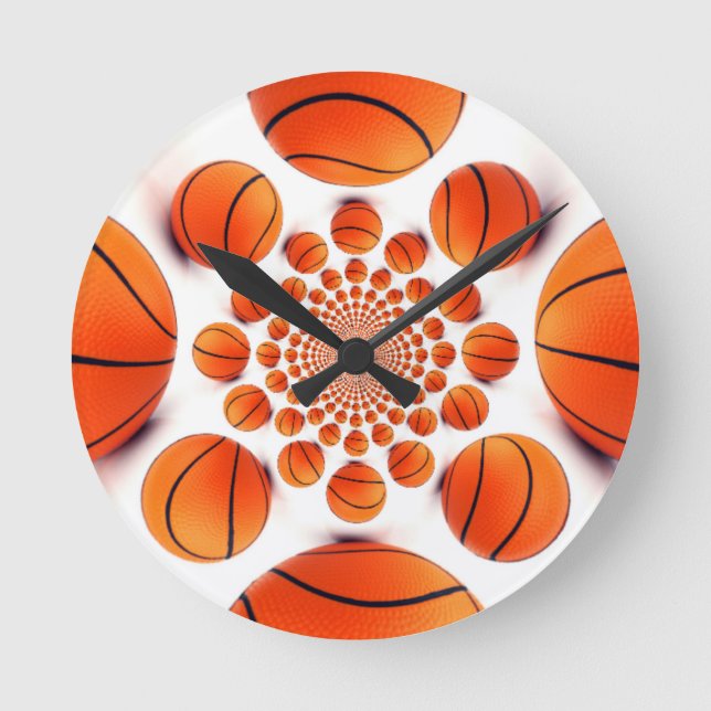 Basketballspiel: Court Vision Kaleida Runde Wanduhr (Vorderseite)