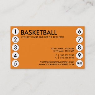 Basketballspiel-Lochkarte Treuekarte