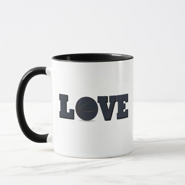 Basketballspiel mit blauer Liebe Tasse (Links)