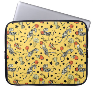 Basketballspiel nahtlos mit Doodle niedlich  Laptopschutzhülle