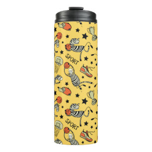 Basketballspiel nahtlos mit Doodle niedlich Thermosbecher