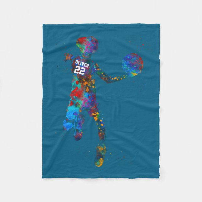 Basketballspieler 1 fleecedecke (Vorderseite)