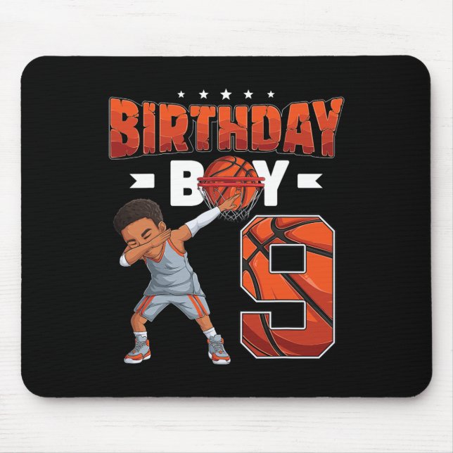 Basketballspieler 9 Jahre alter Junge 9. Geburtsta Mousepad (Vorne)