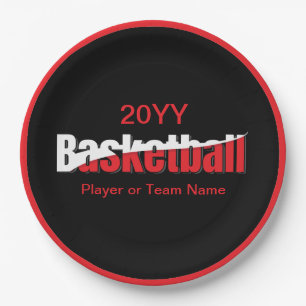 Basketballspieler Abstract Swish - Wortkunst Pappteller