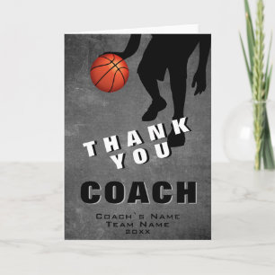 Basketballspieler Basketballtrainer Dankeskarte