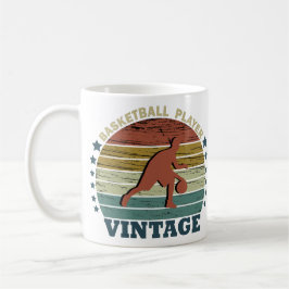 Basketballspieler, der im Retrostil den Sonnenunte Kaffeetasse
