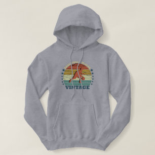 Basketballspieler, der Vintagen Retro-Sonnenunterg Hoodie