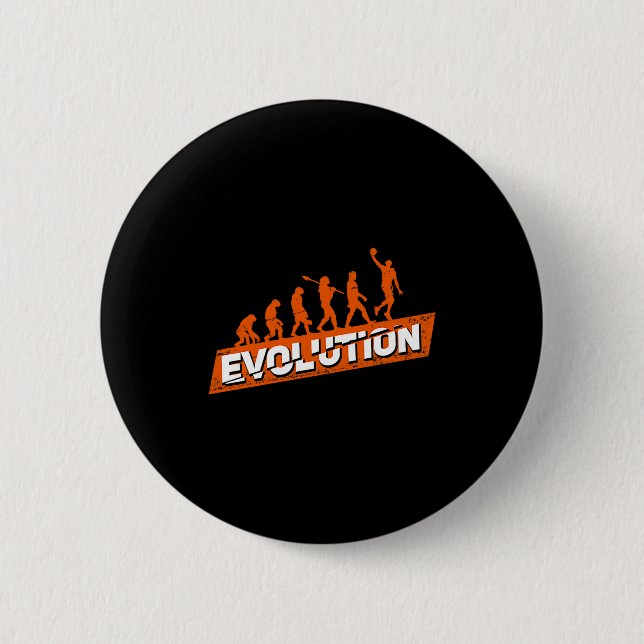 Basketballspieler-Evolutionsgeschenk-Illustration Button (Vorderseite)