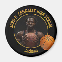 Basketballspieler-Foto in Schwarz-Gold