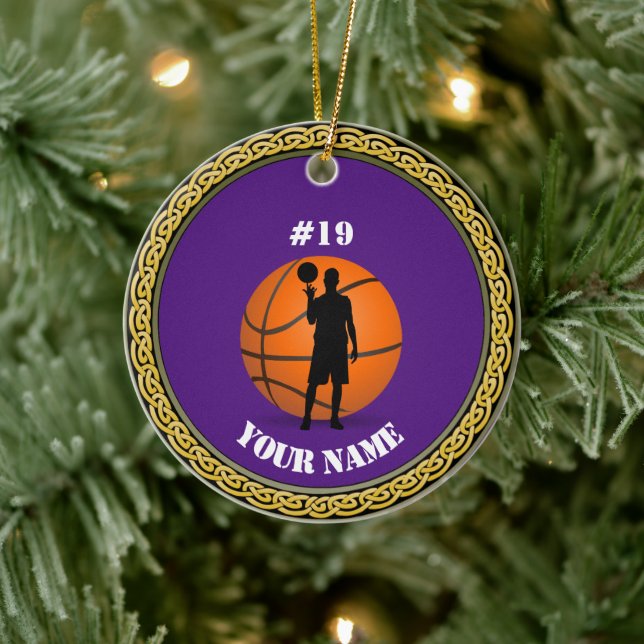 Basketballspieler für Ornamente - Name und Nummer  (Baum)