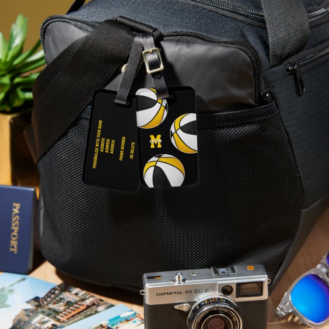 Basketballspieler Gepäckanhänger (Vorderseite & Rückseite)