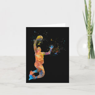 Basketballspieler im Aquarellspiel Karte