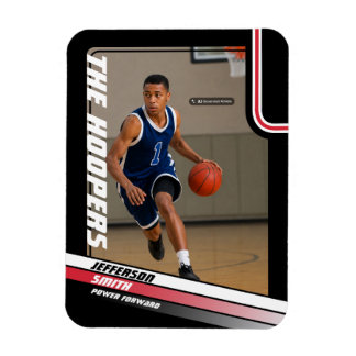 Basketballspieler-individualisierter schwarzer rot magnet