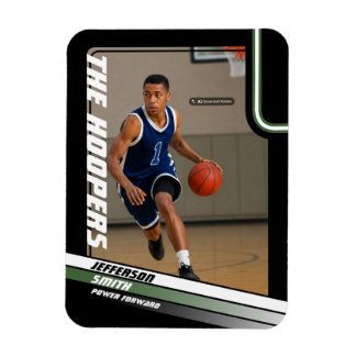 Basketballspieler individuell Schwarz Grün Foto Ma Magnet
