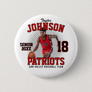 Basketballspieler individuelles Foto Senior Sports Button