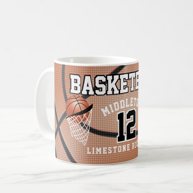 Basketballspieler Kaffeetasse (Vorderseite Links)