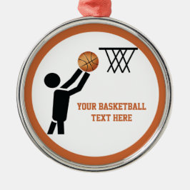 Basketballspieler mit Kugel Ornament Aus Metall