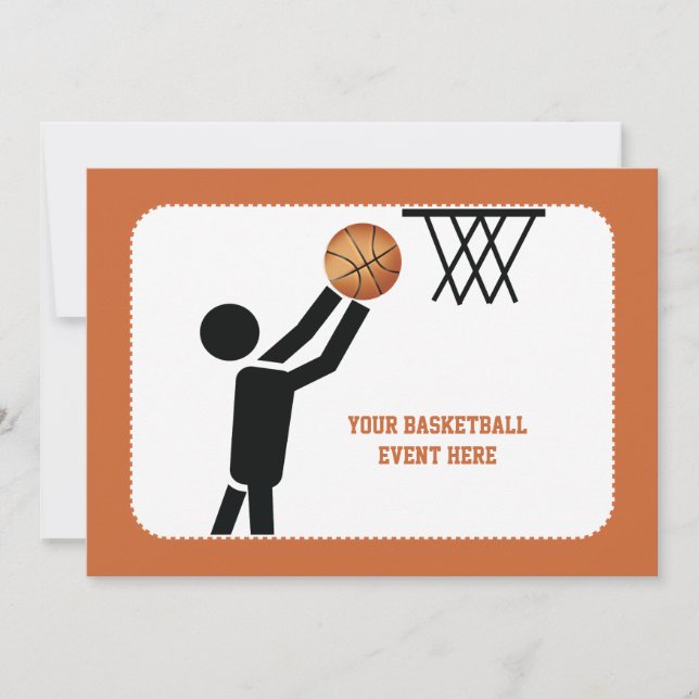 Basketballspieler nach Ball Einladung (Vorderseite)