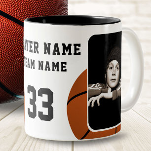 Basketballspieler Name Nummer Team 2 Fotos Zweifarbige Tasse