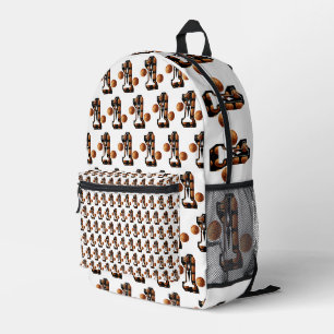 Basketballspieler Nummer eins mit Basketball, Bedruckter Rucksack