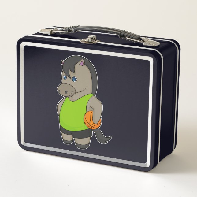 Basketballspieler Reiter Basketball Metall Brotdose (Vorderseite)