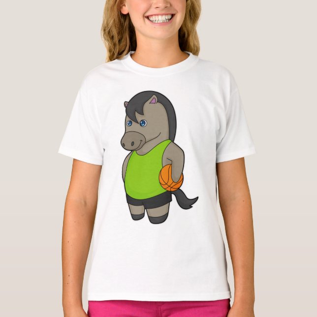 Basketballspieler Reiter Basketball T-Shirt (Vorderseite)