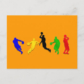Basketballspieler schlagen Basketball Postkarte