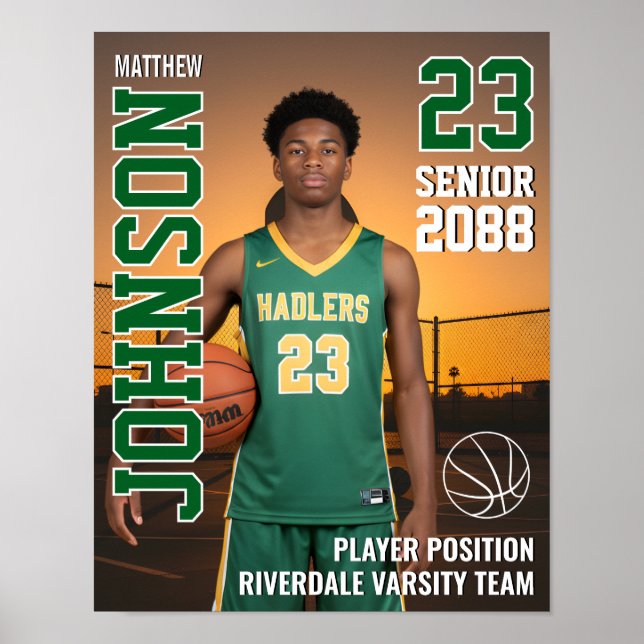 Basketballspieler Seniorenteam Foto Geschenk Sport Poster (Vorne)