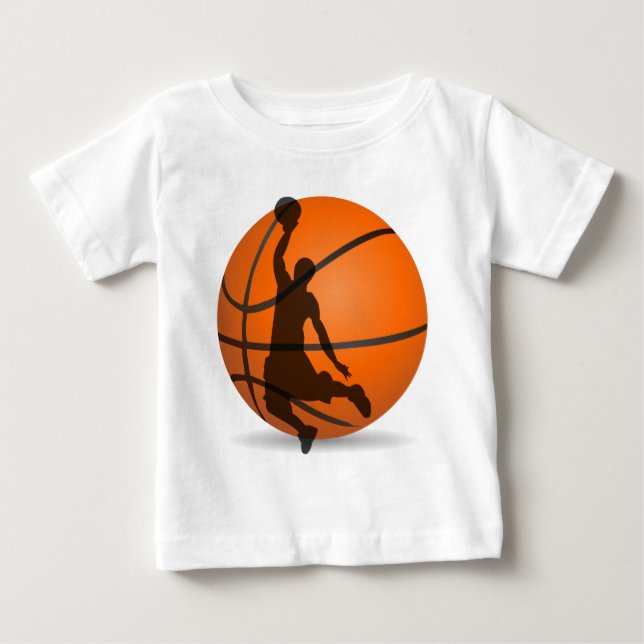 Basketballspieler Silhouette Pop Kunst Baby T-shirt (Vorderseite)