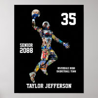Basketballspieler Sportfoto-Collage Senior