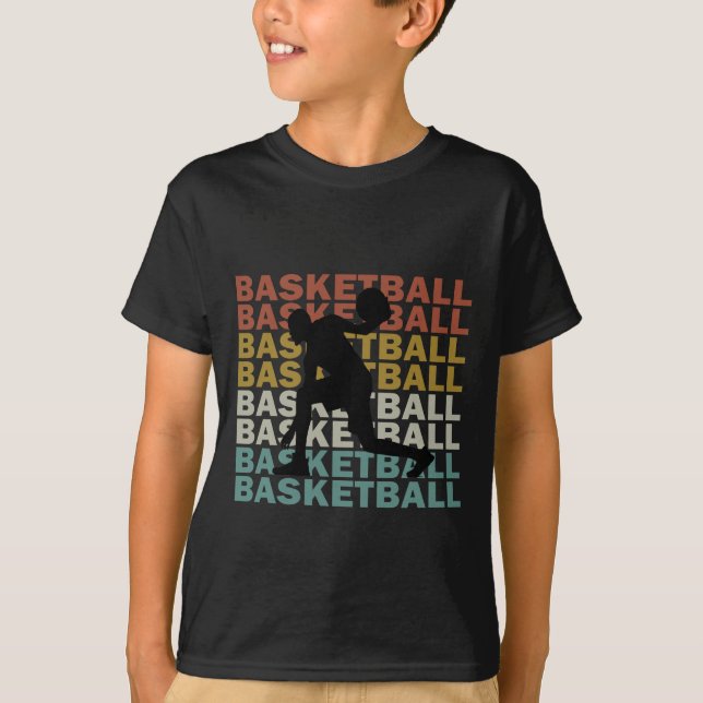 Basketballspieler Vintag Retrostil T-Shirt (Vorderseite)