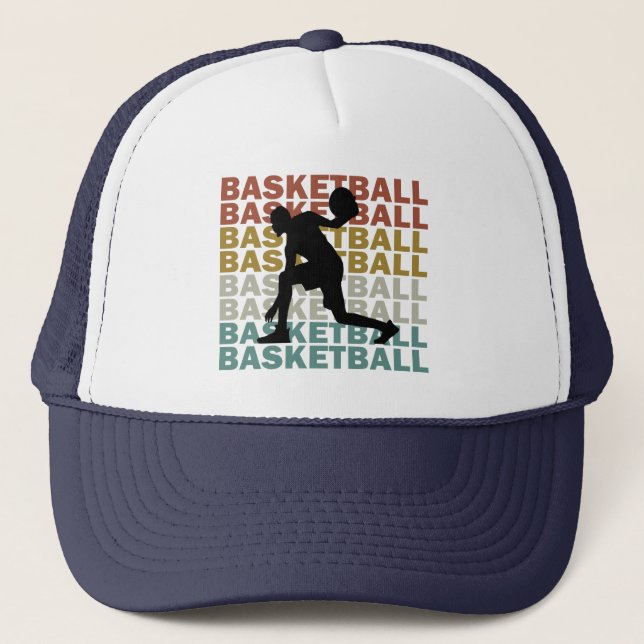 Basketballspieler Vintag Retrostil Truckerkappe (Vorderseite)