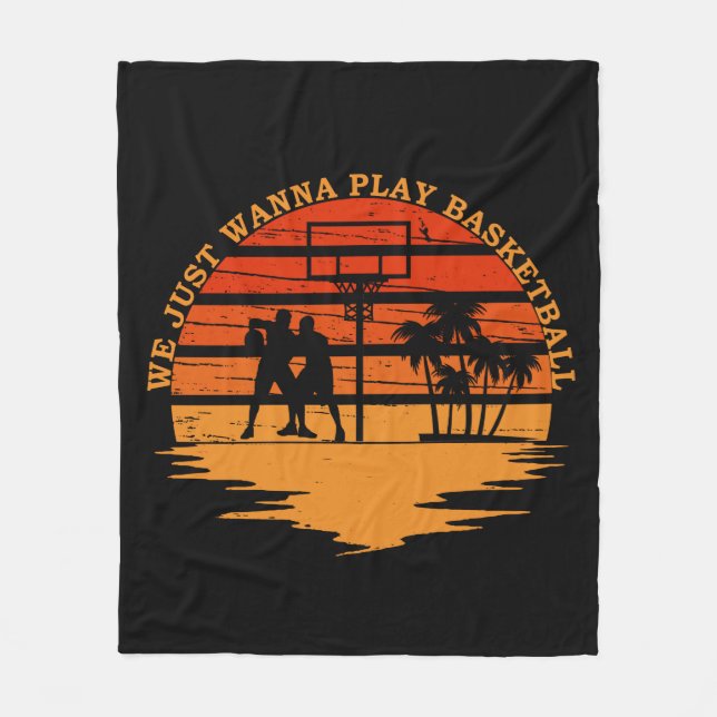Basketballspieler Vintager Retro-Stil Fleecedecke (Vorderseite)