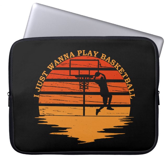 Basketballspieler Vintager Retro-Stil Laptopschutzhülle (Vorderseite)